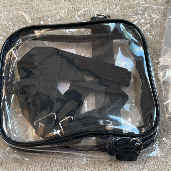 Handbags - BNIP Clear crossbody bag with Black piping
